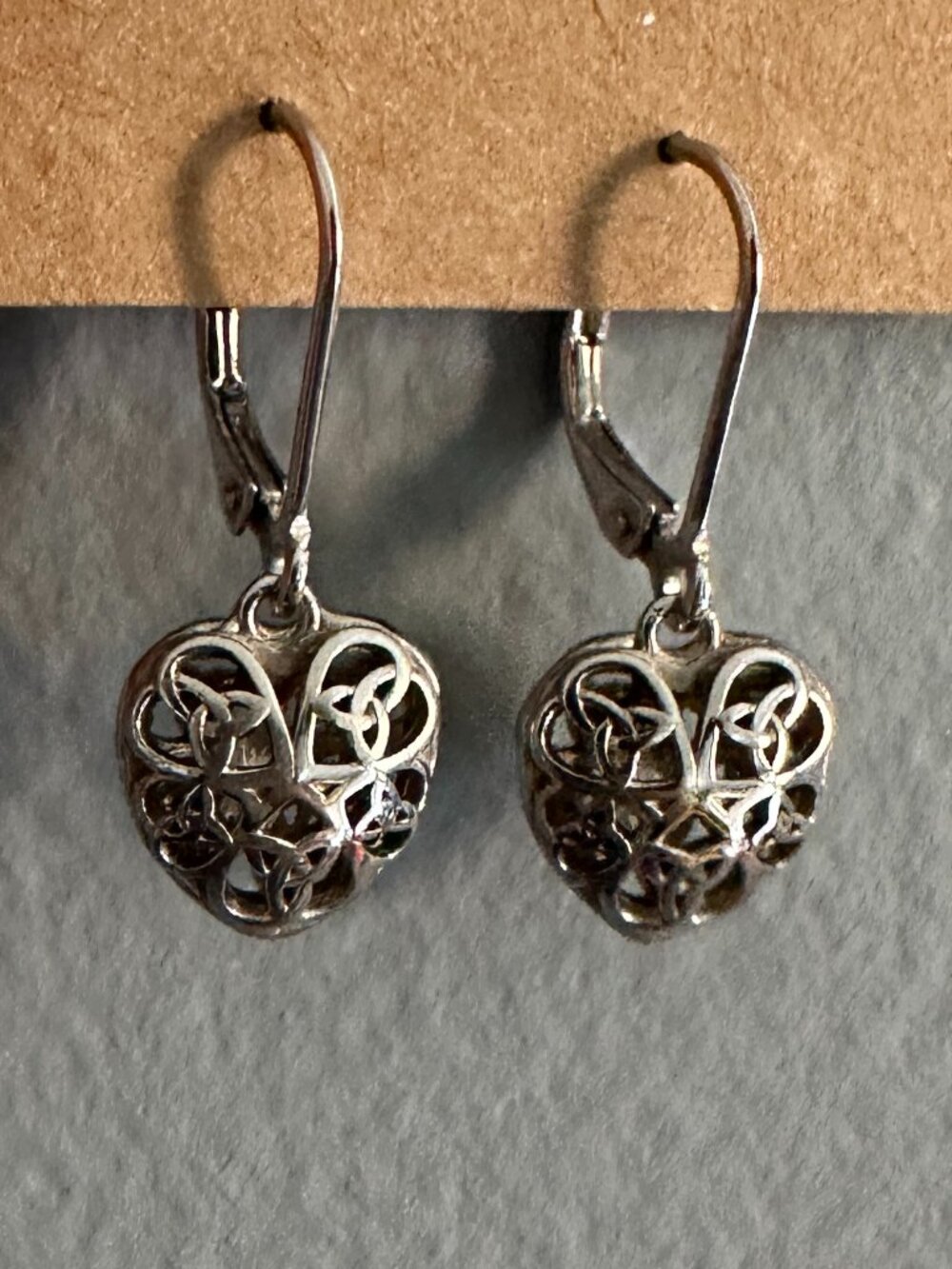 Filigree Silver Heart Earrings